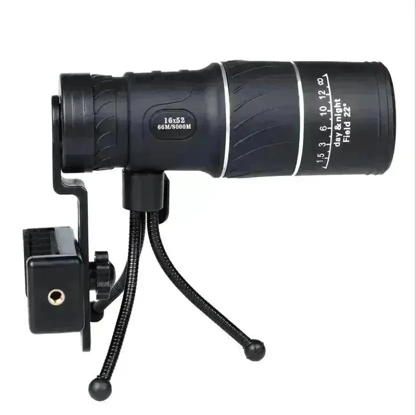 16X52 Dual Focus Zoom Optics  Night Vision Best Monocular High Definition Telescope for Adults