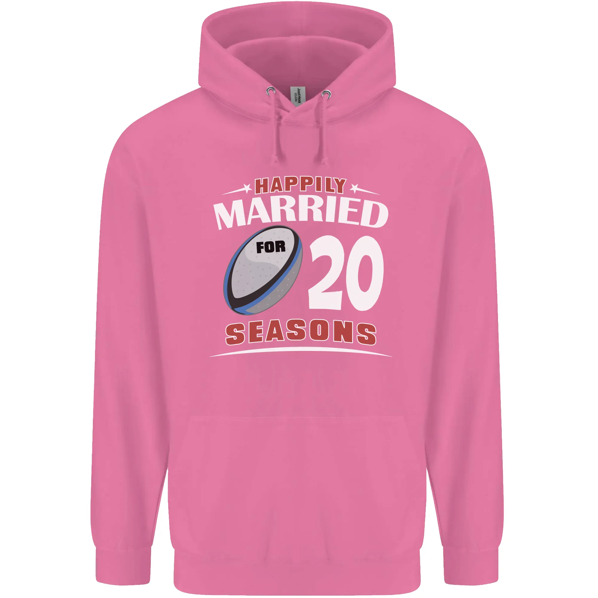 20 Year Wedding Anniversary 20th Rugby Mens 80% Cotton Hoodie