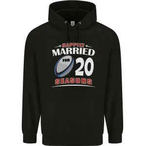 20 Year Wedding Anniversary 20th Rugby Mens 80% Cotton Hoodie