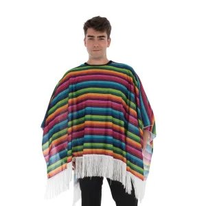 80cm Long Multicolour Mexican Bandit Poncho