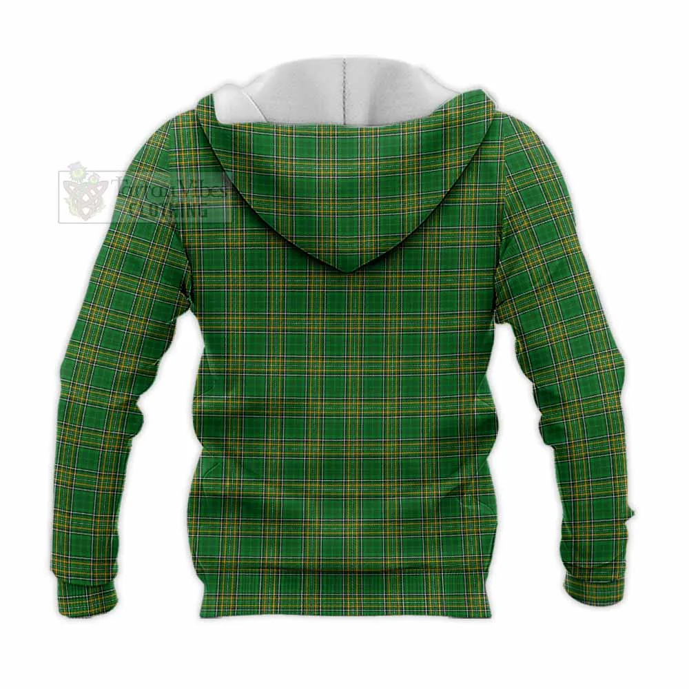 Aldborough Irish Clan Tartan Knitted Hoodie with Coat of Arms