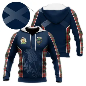 Anderson of Arbrake Tartan Knitted Hoodie with Family Crest and Scottish Thistle Vibes Sport Style