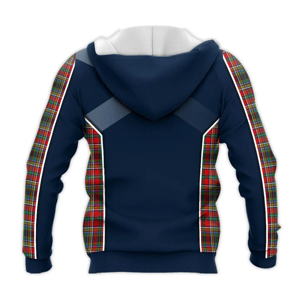 Anderson of Arbrake Tartan Knitted Hoodie with Family Crest and Scottish Thistle Vibes Sport Style