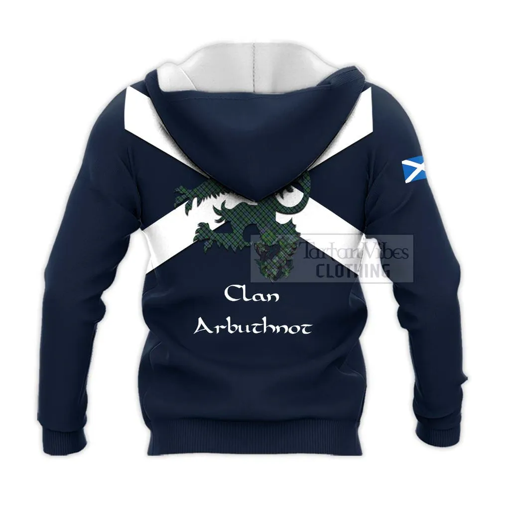 Arbuthnot Tartan Lion Rampant Knitted Hoodie Proudly Display Your Heritage with Alba Gu Brath and Clan Name