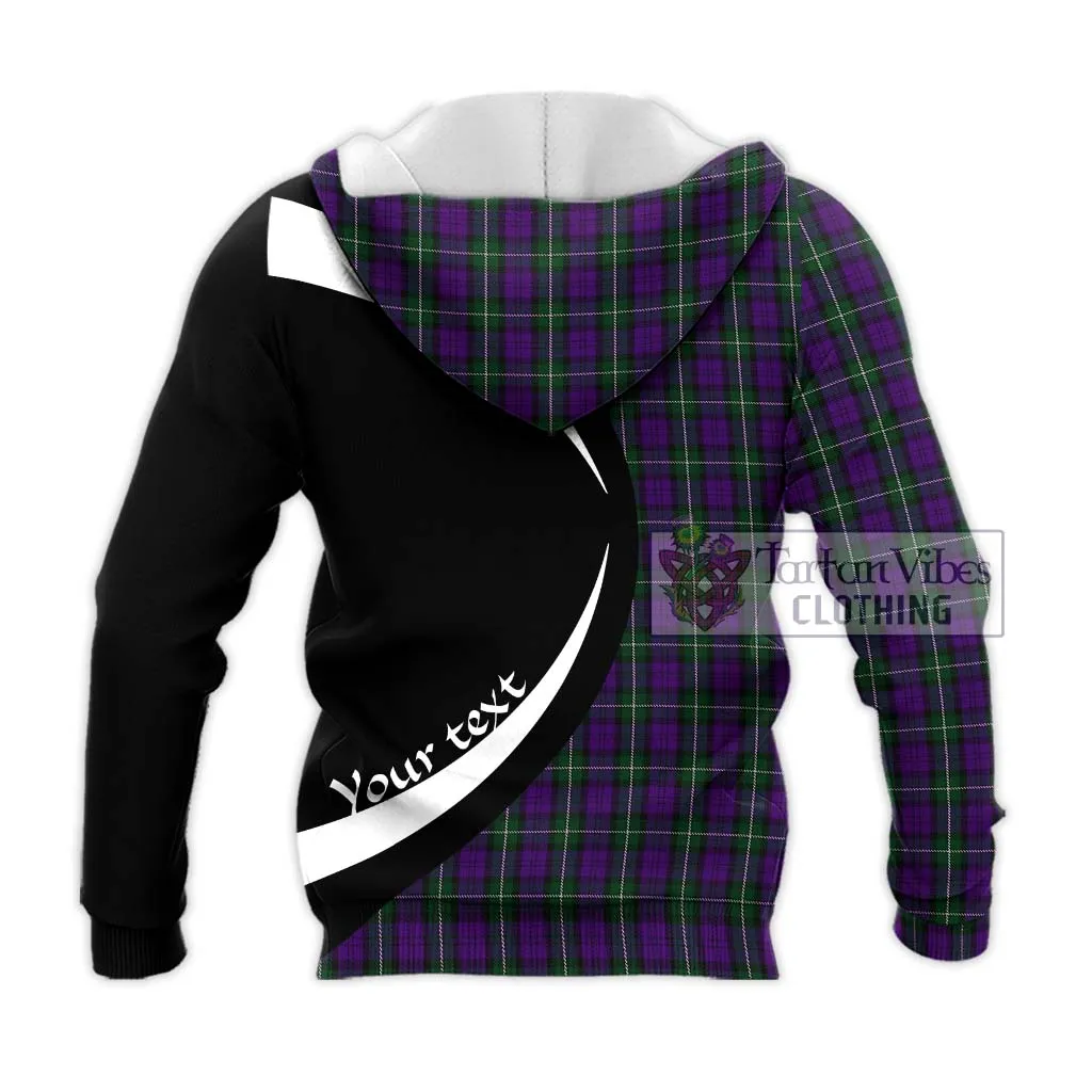 Baillie Highland Society Tartan Knitted Hoodie with Family Crest Circle Style