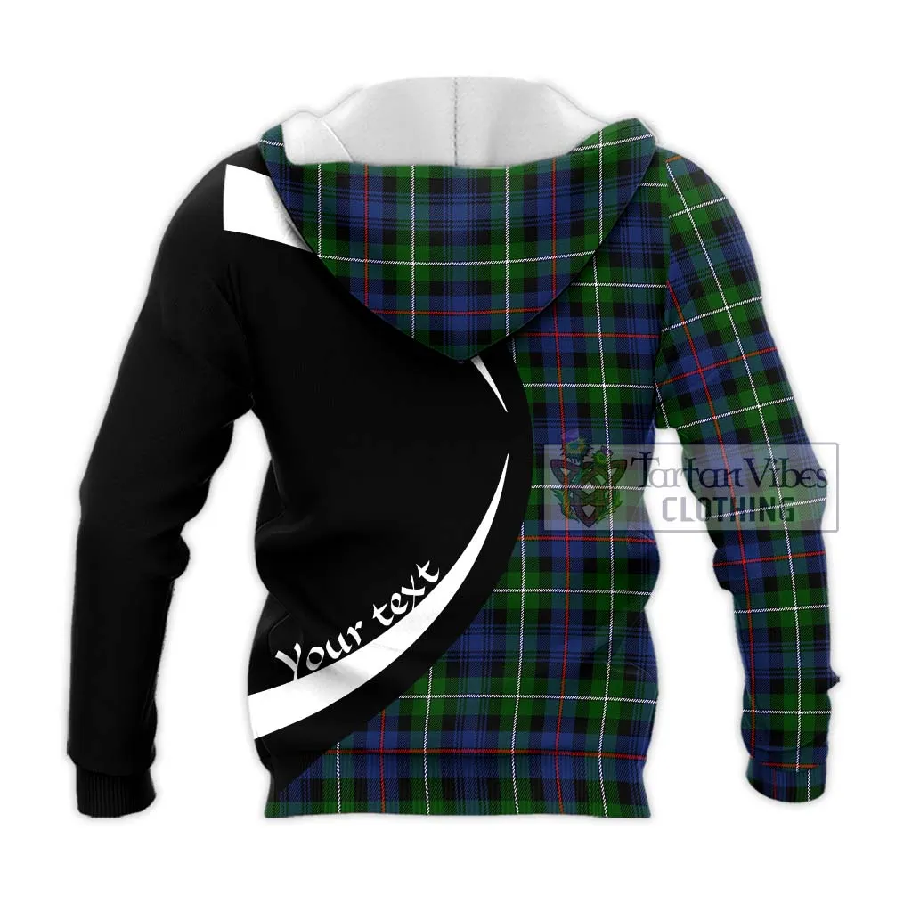 Baillie Tartan Knitted Hoodie with Family Crest Circle Style