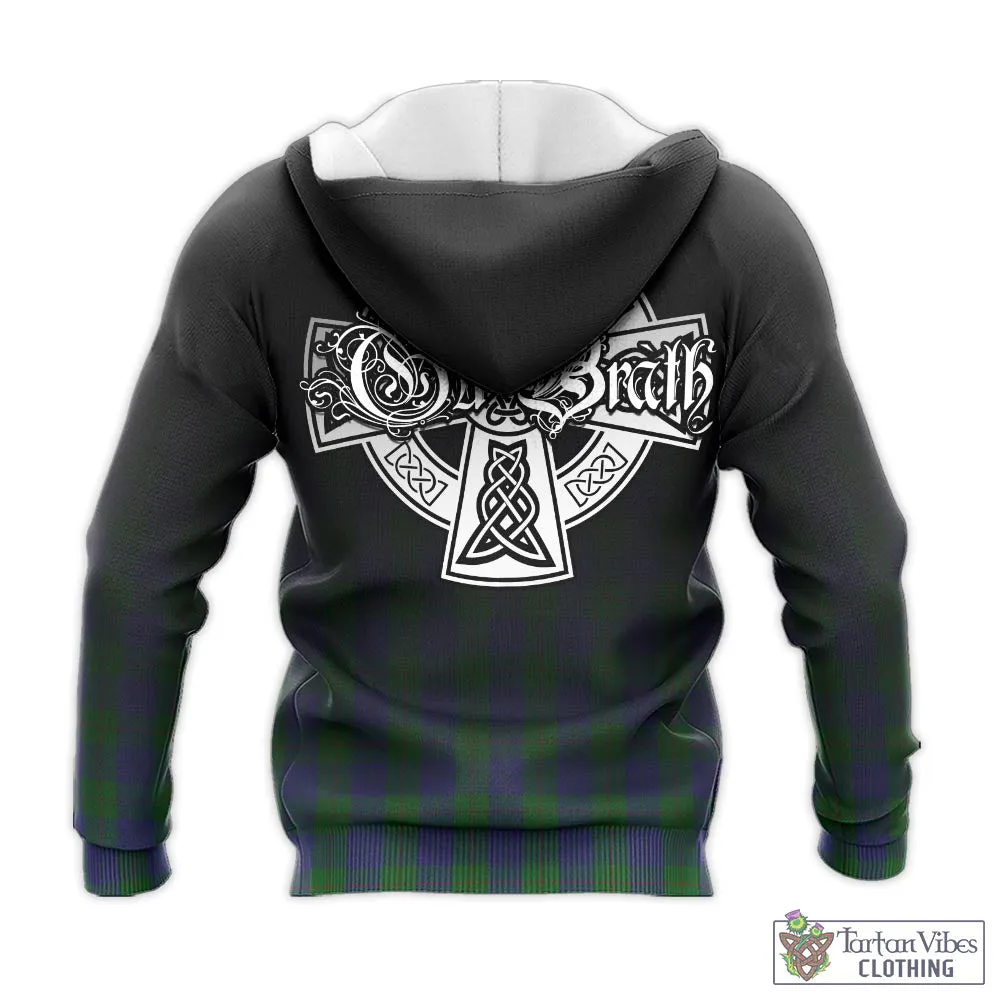 Barclay Tartan Knitted Hoodie Featuring Alba Gu Brath Family Crest Celtic Inspired