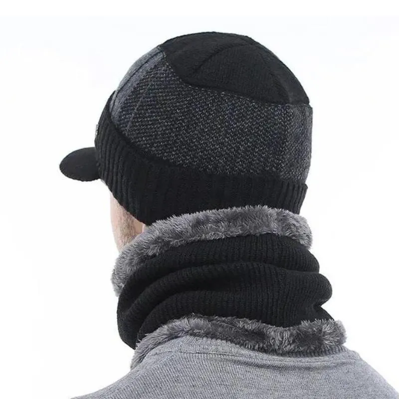 Beanie Brim Dual Color Sports Beanie With Optional Scarf