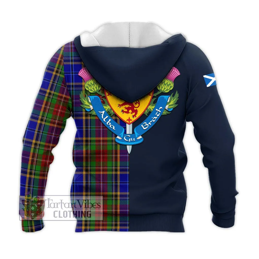 Beattie Tartan Knitted Hoodie Alba with Scottish Lion Royal Arm Half Style