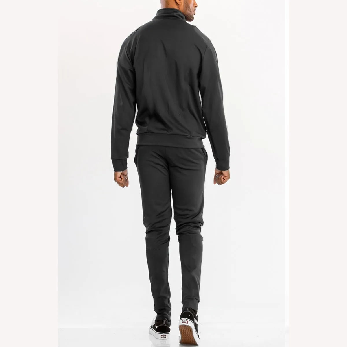 Black Solid Track Suit