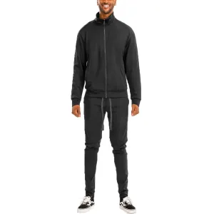 Black Solid Track Suit