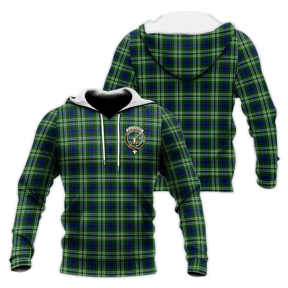 Blackadder Tartan Knitted Hoodie with Family Crest