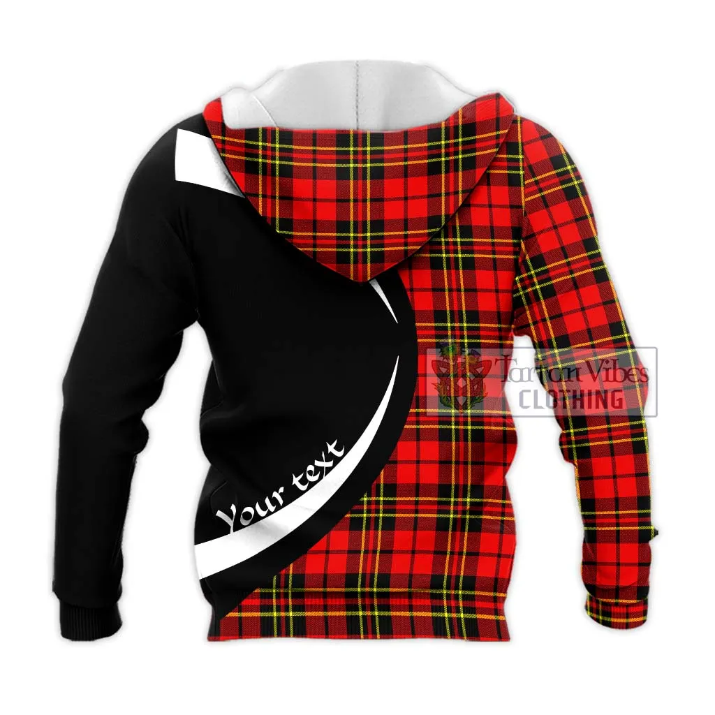 Brodie Modern Tartan Knitted Hoodie with Family Crest Circle Style