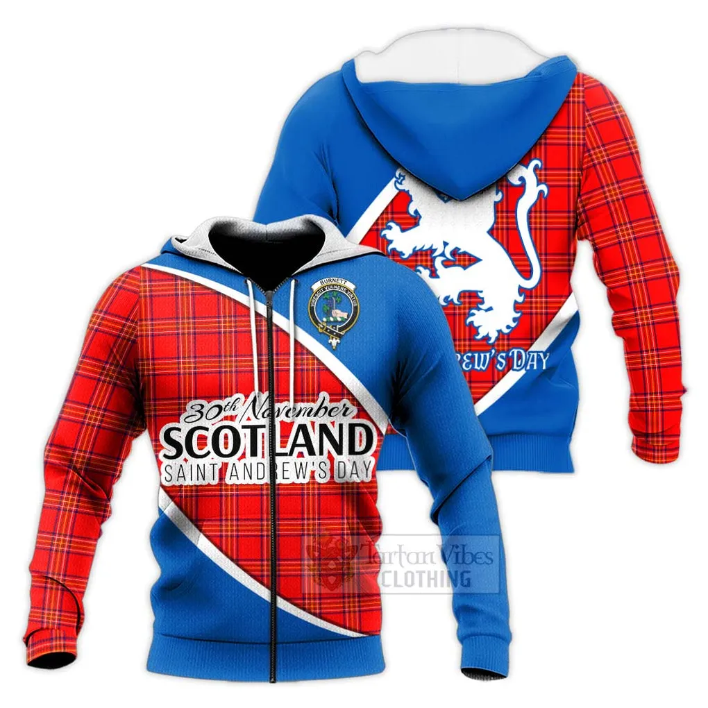 Burnett Family Crest Tartan Knitted Hoodie Celebrate Saint Andrew's Day in Style