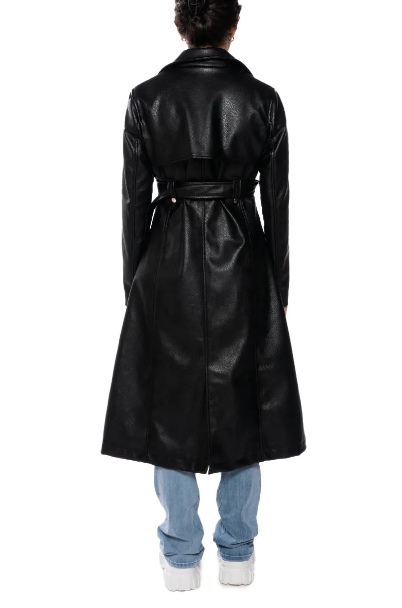 BUTTERCUP BLACK MOTO TRENCH JACKET