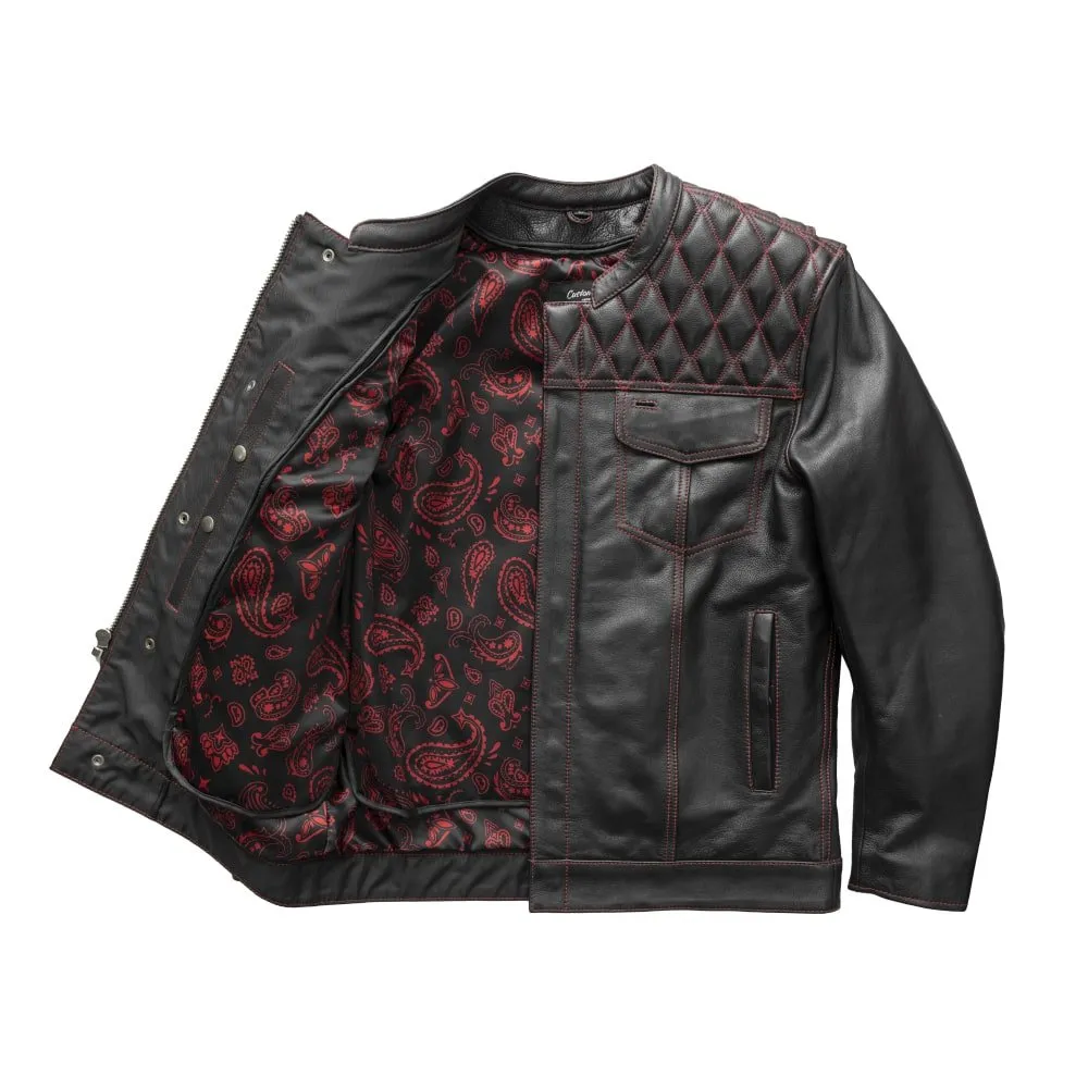 Cinder Men's Cafe Style Leather Jacket