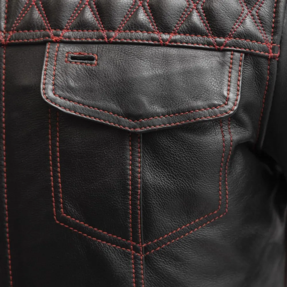 Cinder Men's Cafe Style Leather Jacket