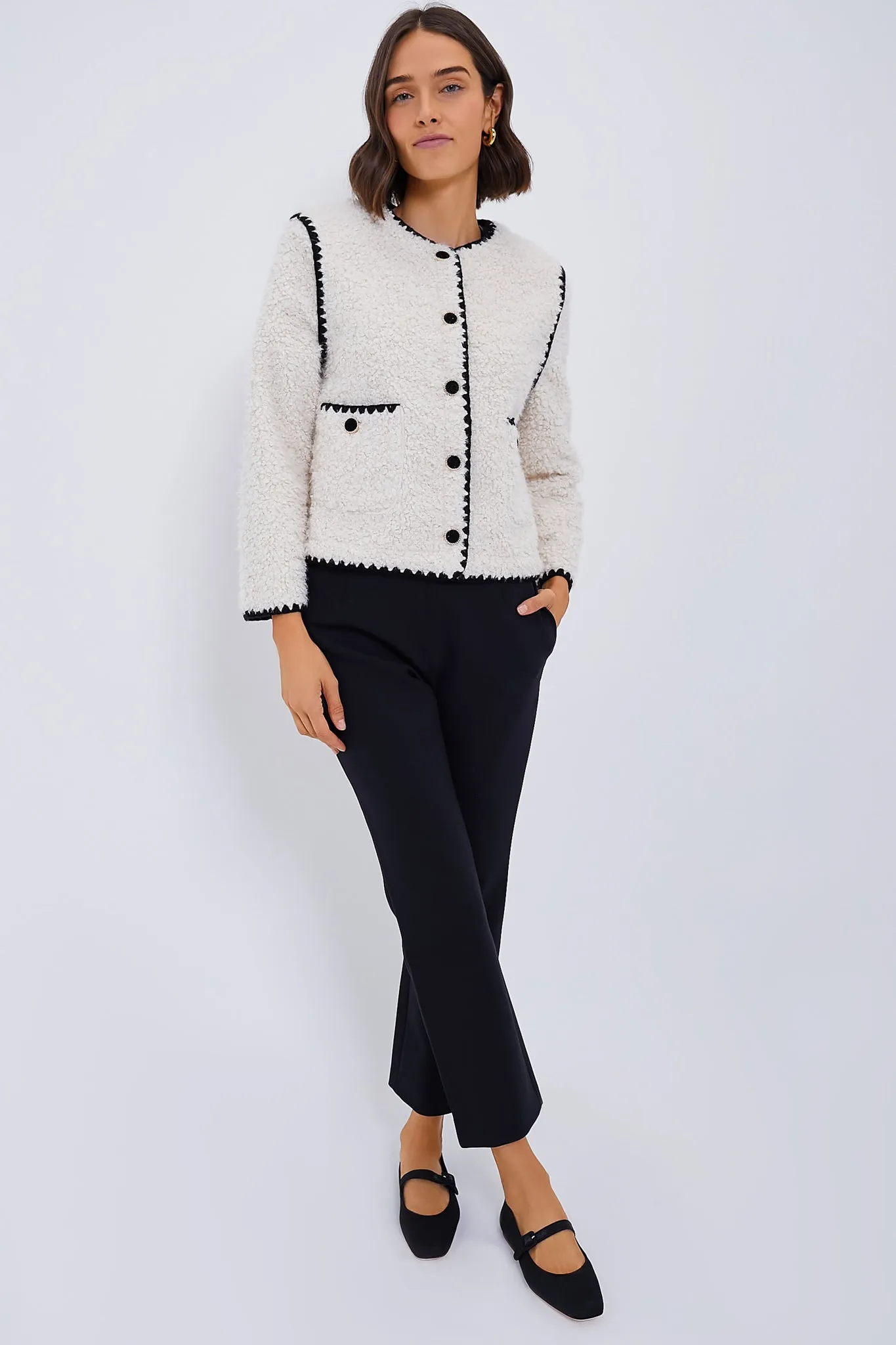 Cream & Black Trim Audrey Jacket