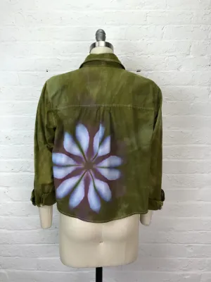 Cropped Buttonup in Olive Blossom