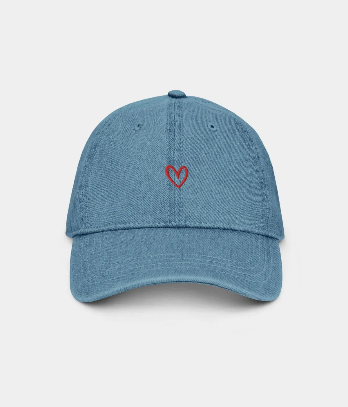 DENIM DRAWN HEART.