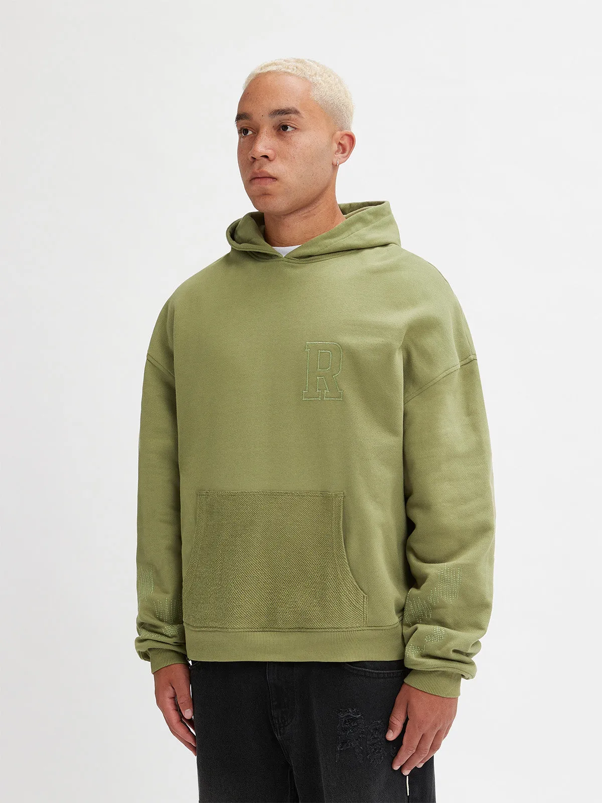 DOUBLE LAYED HOODIE - GREEN