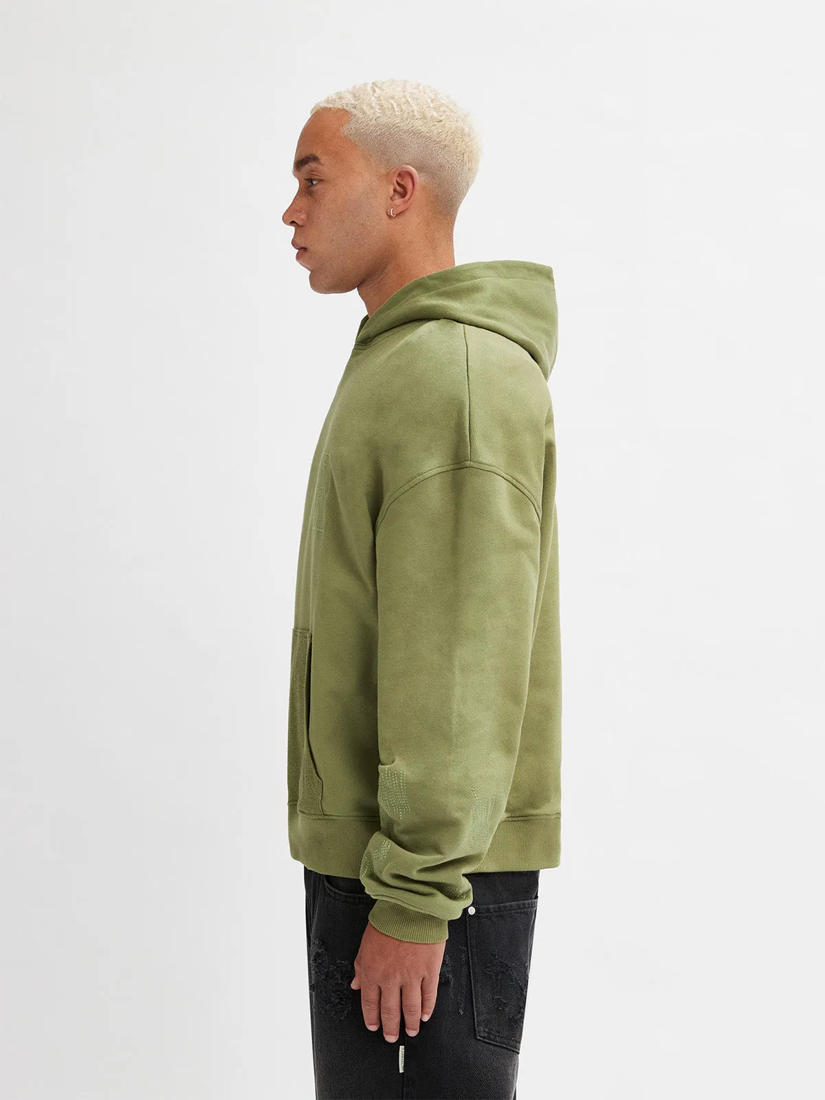 DOUBLE LAYED HOODIE - GREEN