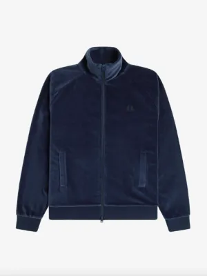 Fred Perry Velour Track Jacket/Dark Carbon - New AW24