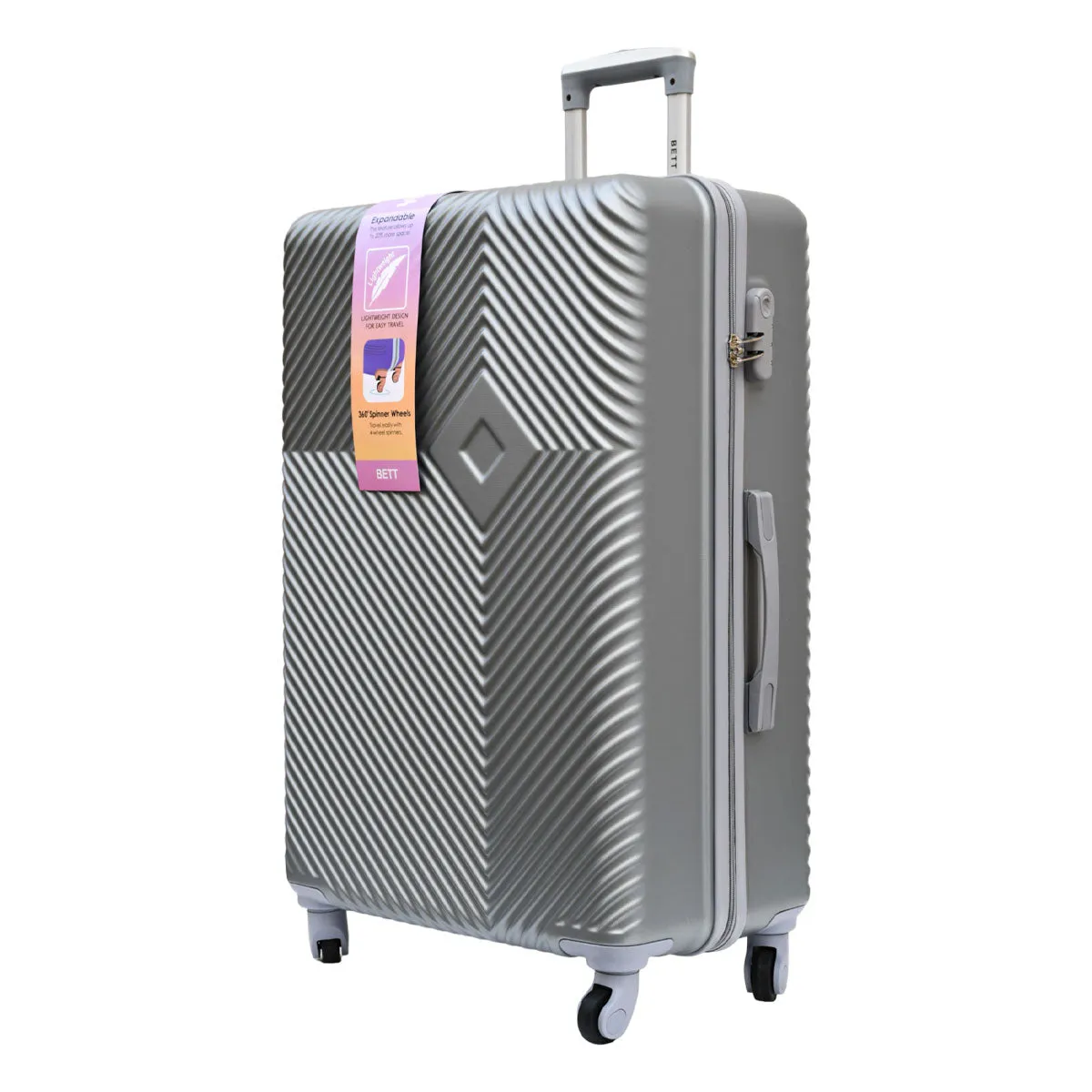 High-Quality 3 Piece Luggage Bag Silver