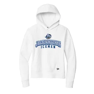 Jacksonville Icemen Women's White New Era Comeback Fleece Pullover Hoodie