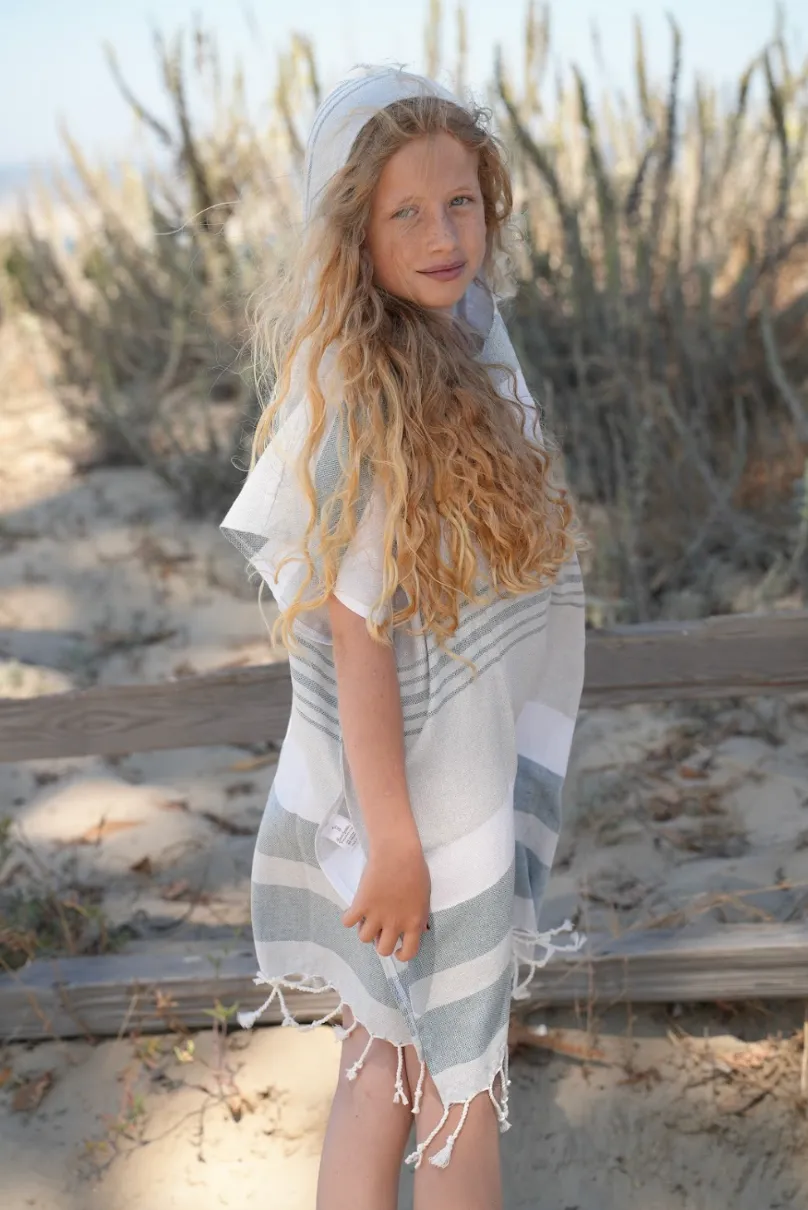 Kid Sun Poncho in Sea Salt