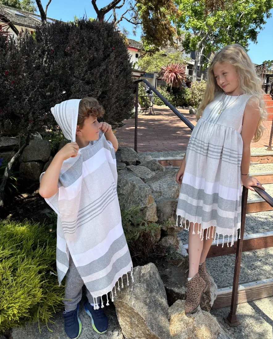 Kid Sun Poncho in Sea Salt