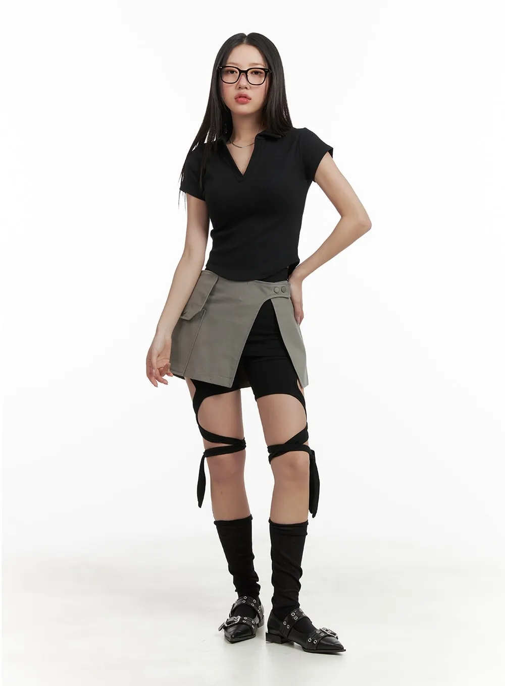 Layered Pocket Skirt CA409