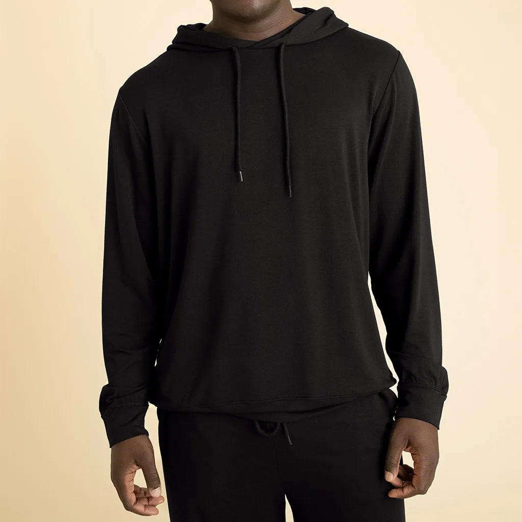 Men's Black French Terry Pullover Hoodie