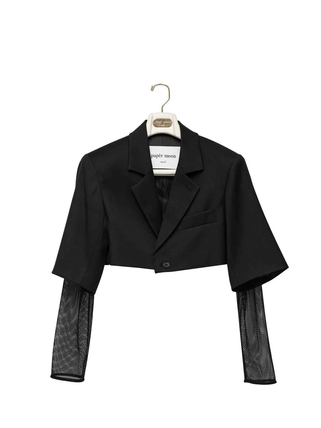 MESH SLEEVED CROPPED BLAZER