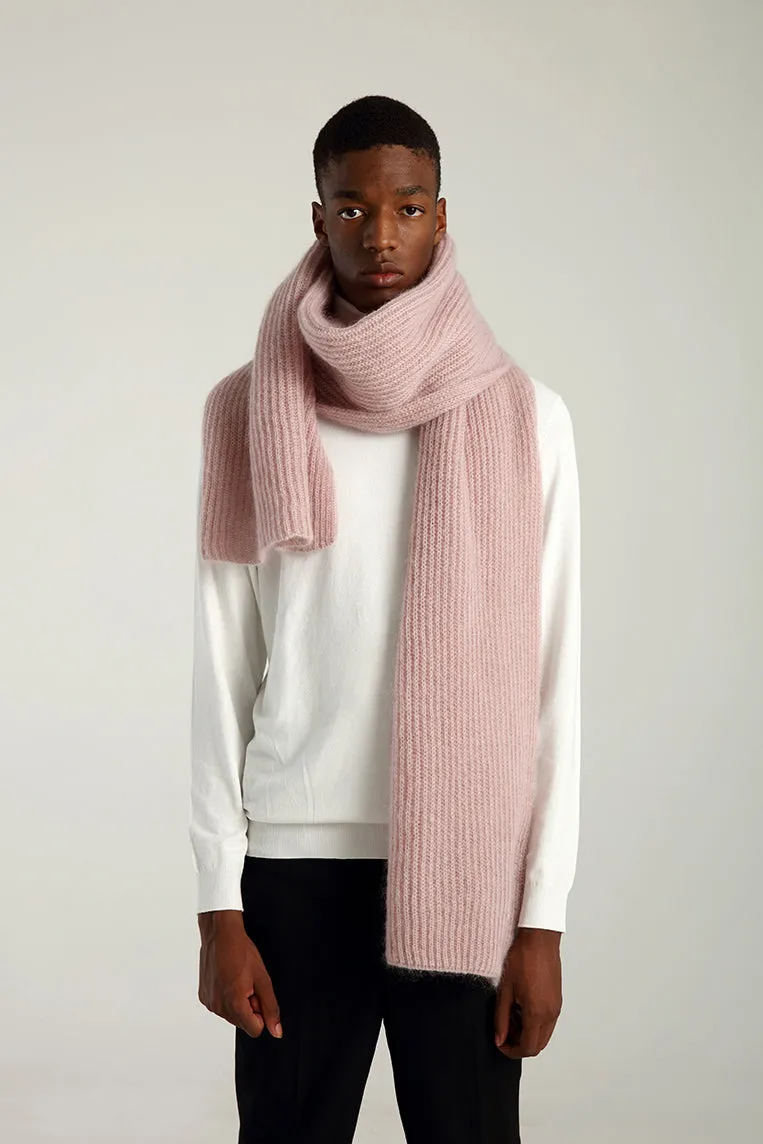 MILLER RIBBED SCARF - Frosty pink