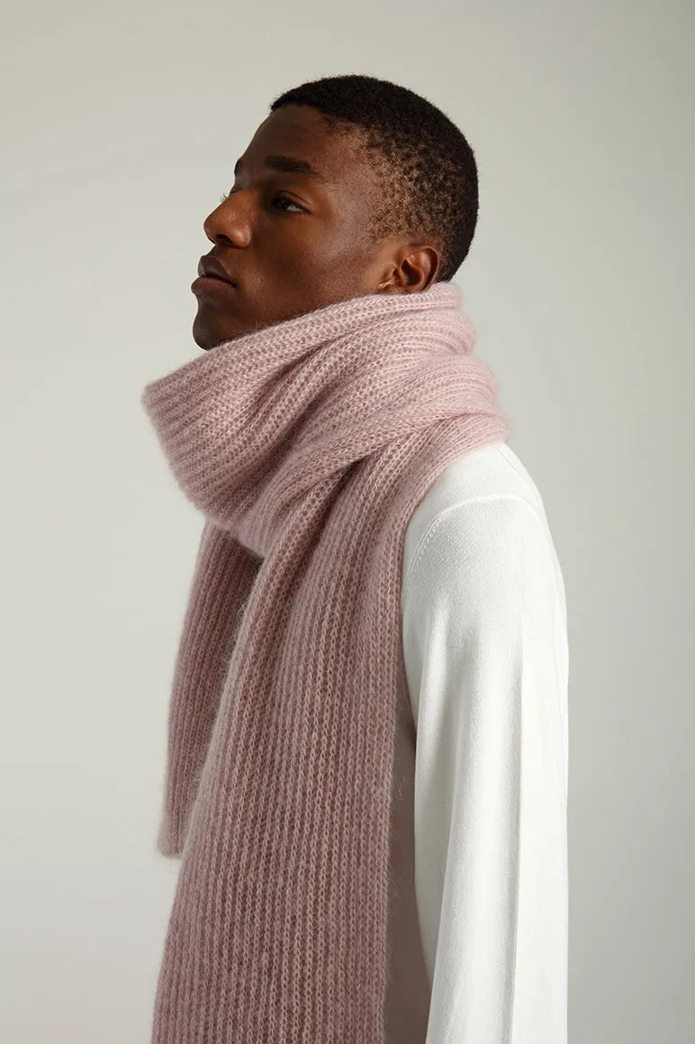 MILLER RIBBED SCARF - Frosty pink