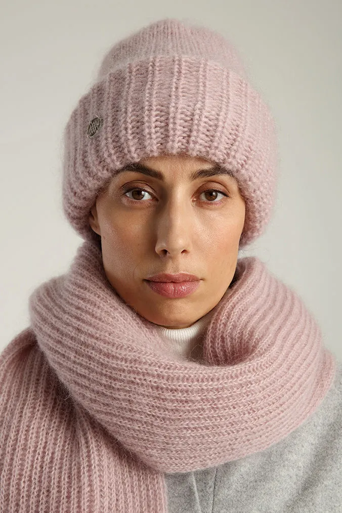 MILLER RIBBED SCARF - Frosty pink