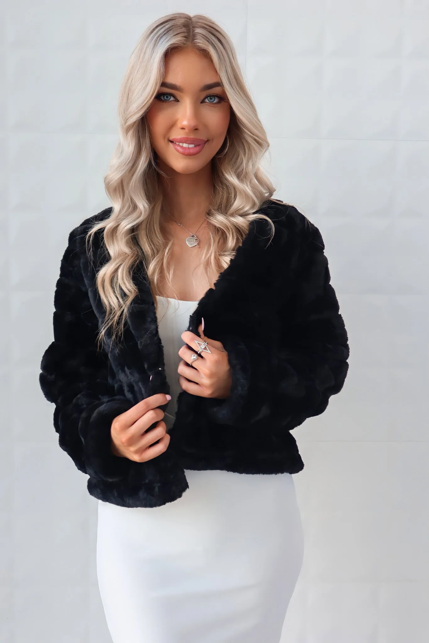 Misty Faux Fur Jacket - Black