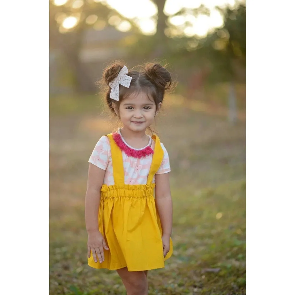 Mustard Yellow Suspender Skirt