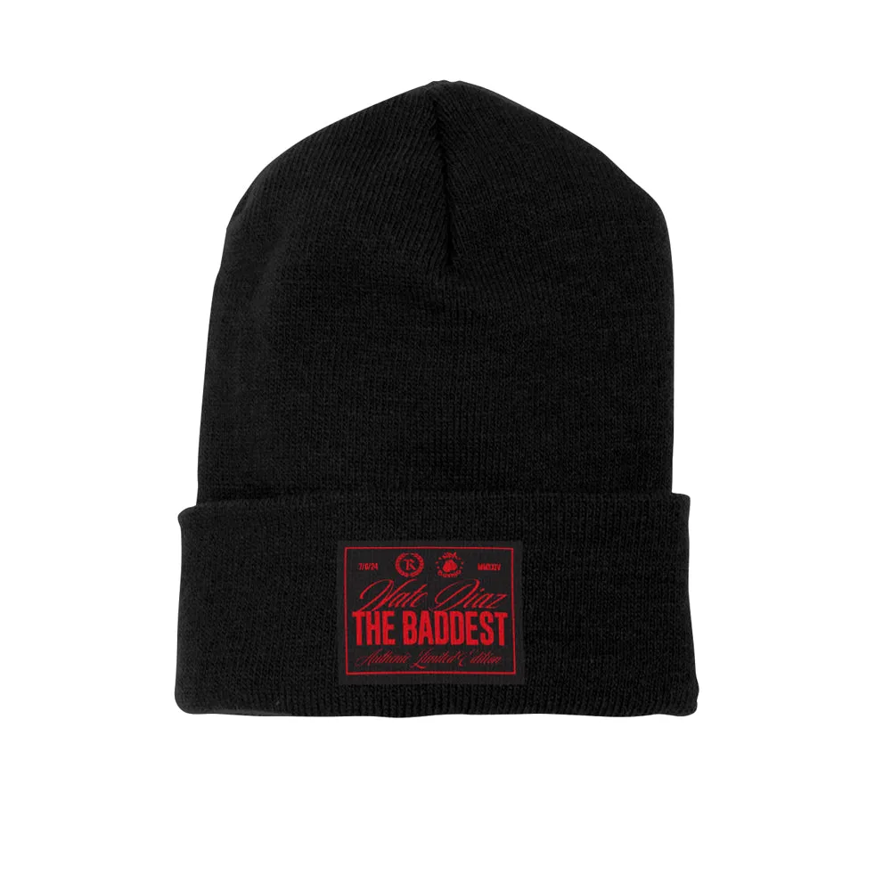 NATE DIAZ JULY 6TH MMXXIV Cuff Beanie [BLACK] THE BADDEST CAPSULE