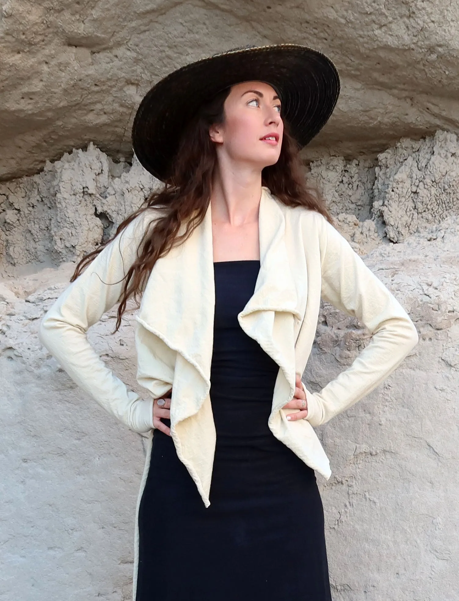 ORGANIC WOOL Cocoon Belted Cropped Jacket