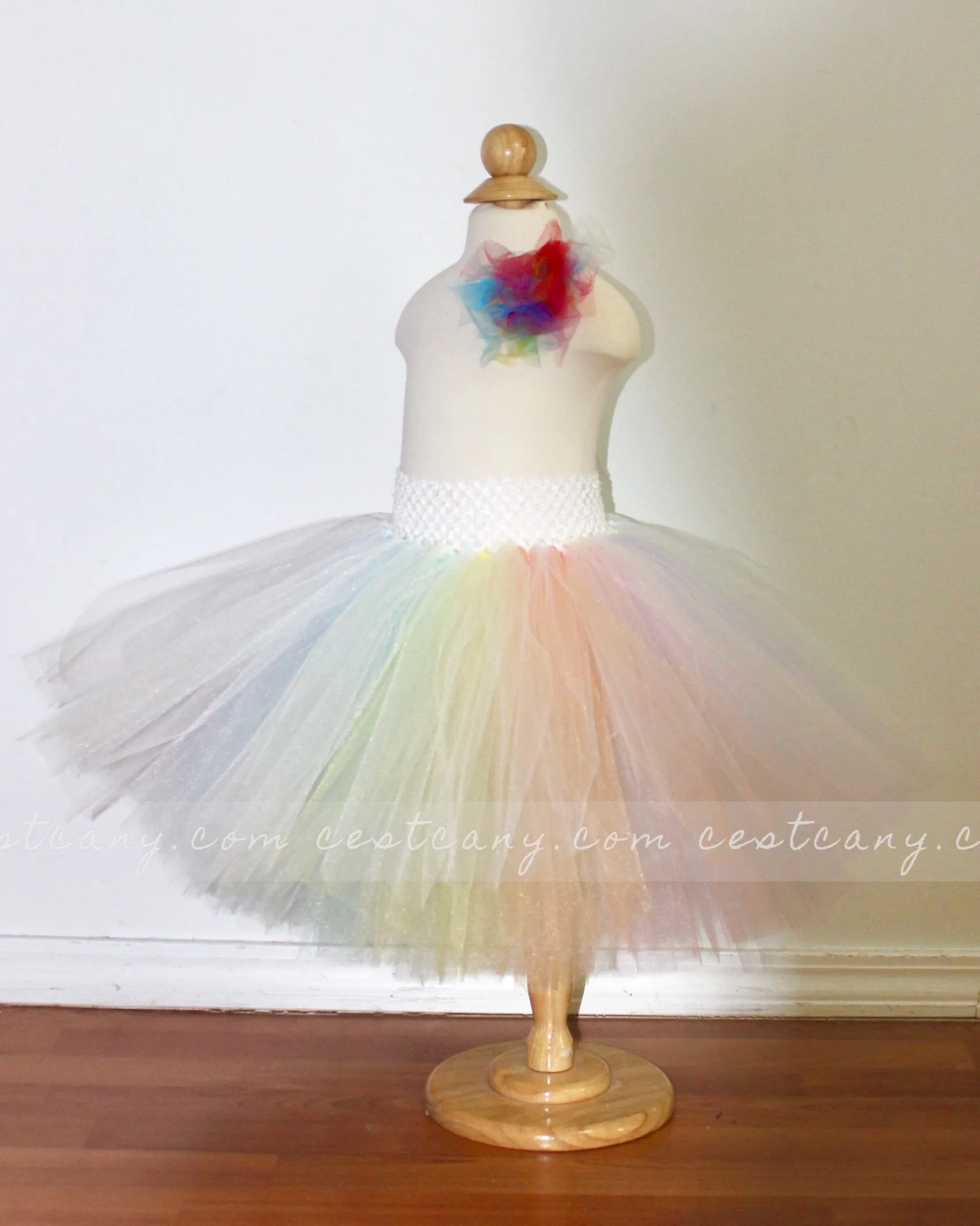 Pastel Rainbow Kids Tulle Skirt