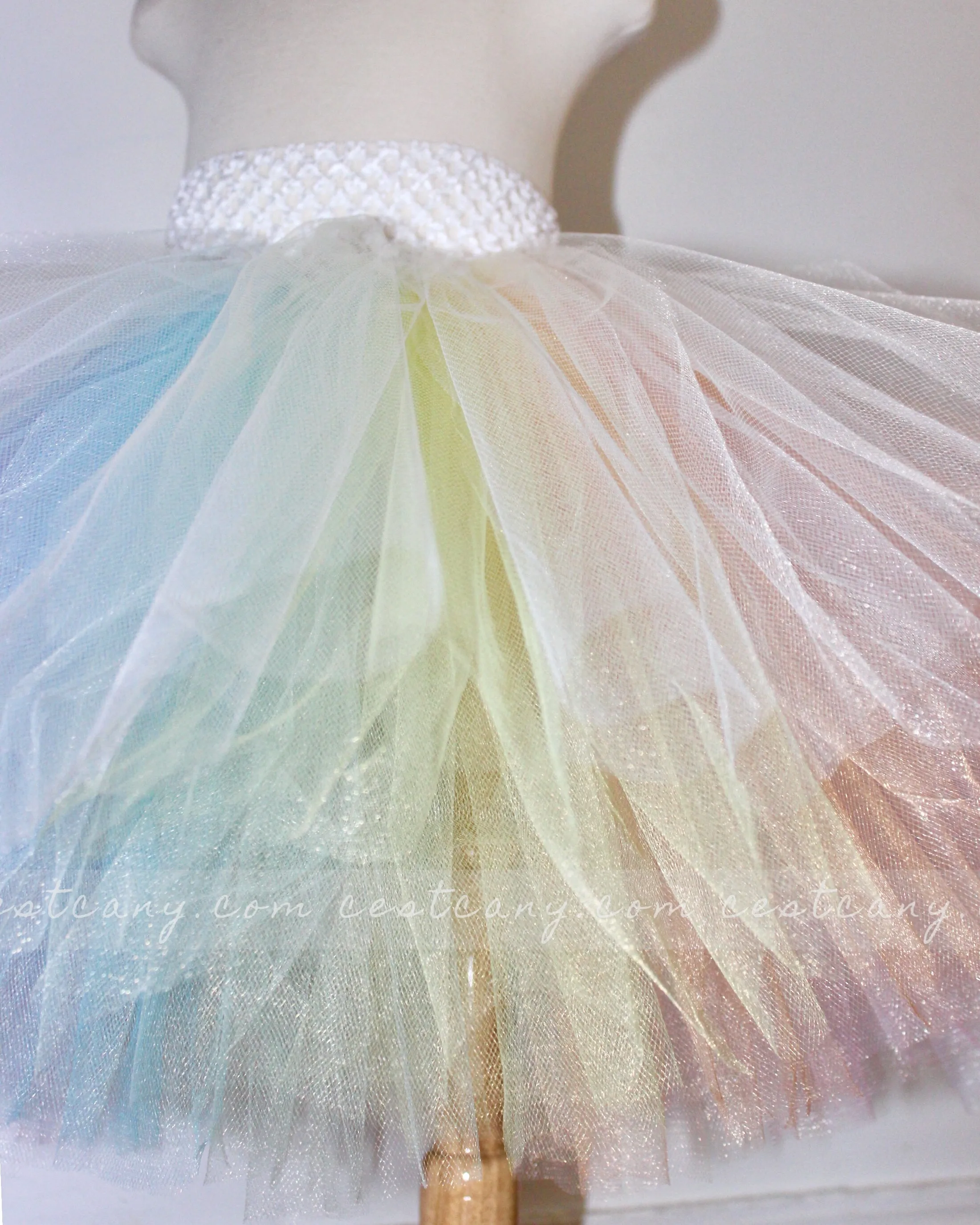 Pastel Rainbow Kids Tulle Skirt