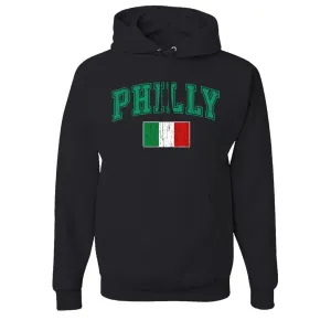 Philly Italian Flag Pullover Hoodie | Philly Italian Flag Black Pull Over Hoodie