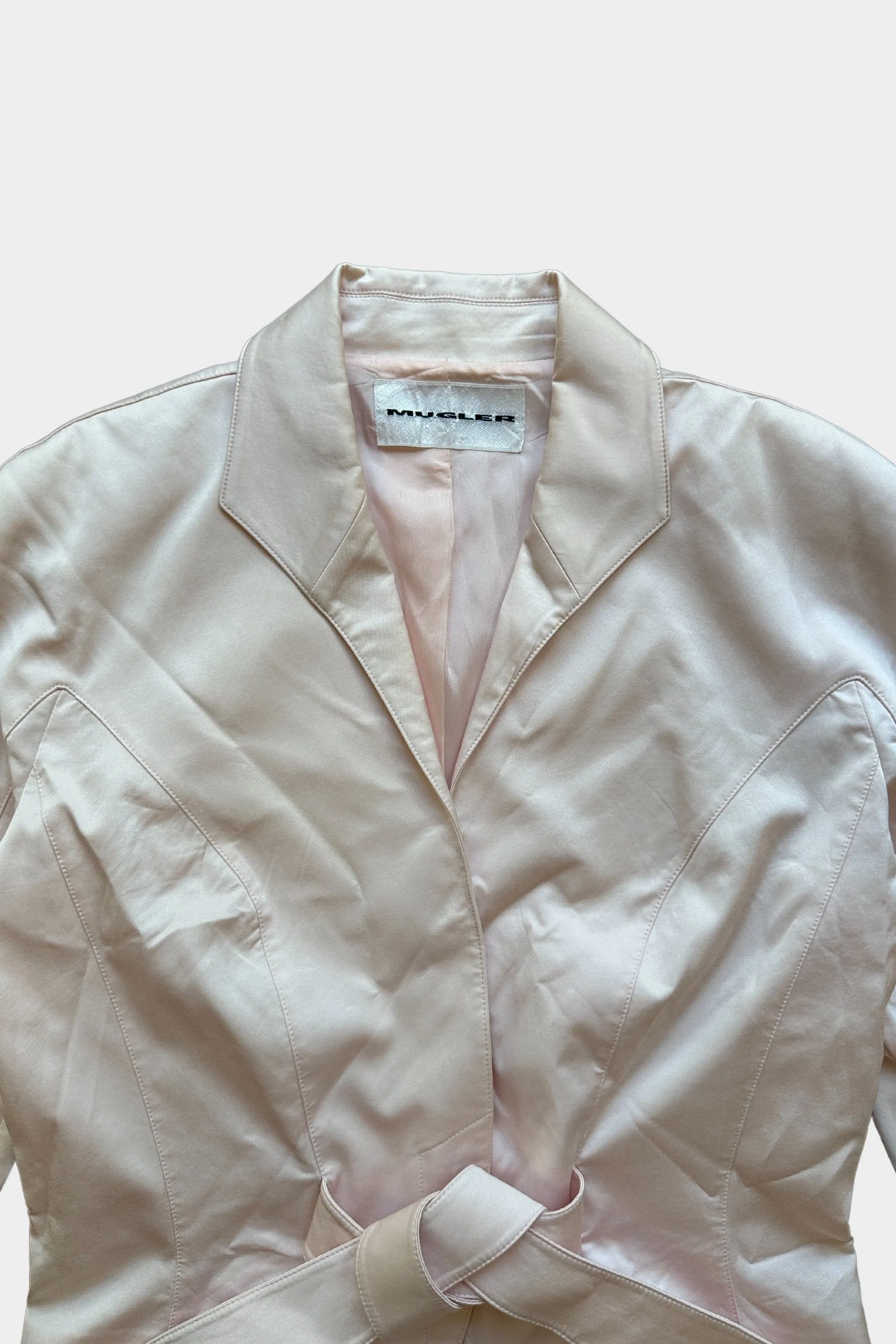 Thierry Mugler Sateen Pink Tie Jacket