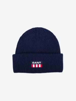 Unisex Retro Logo Beanie Evening Blue