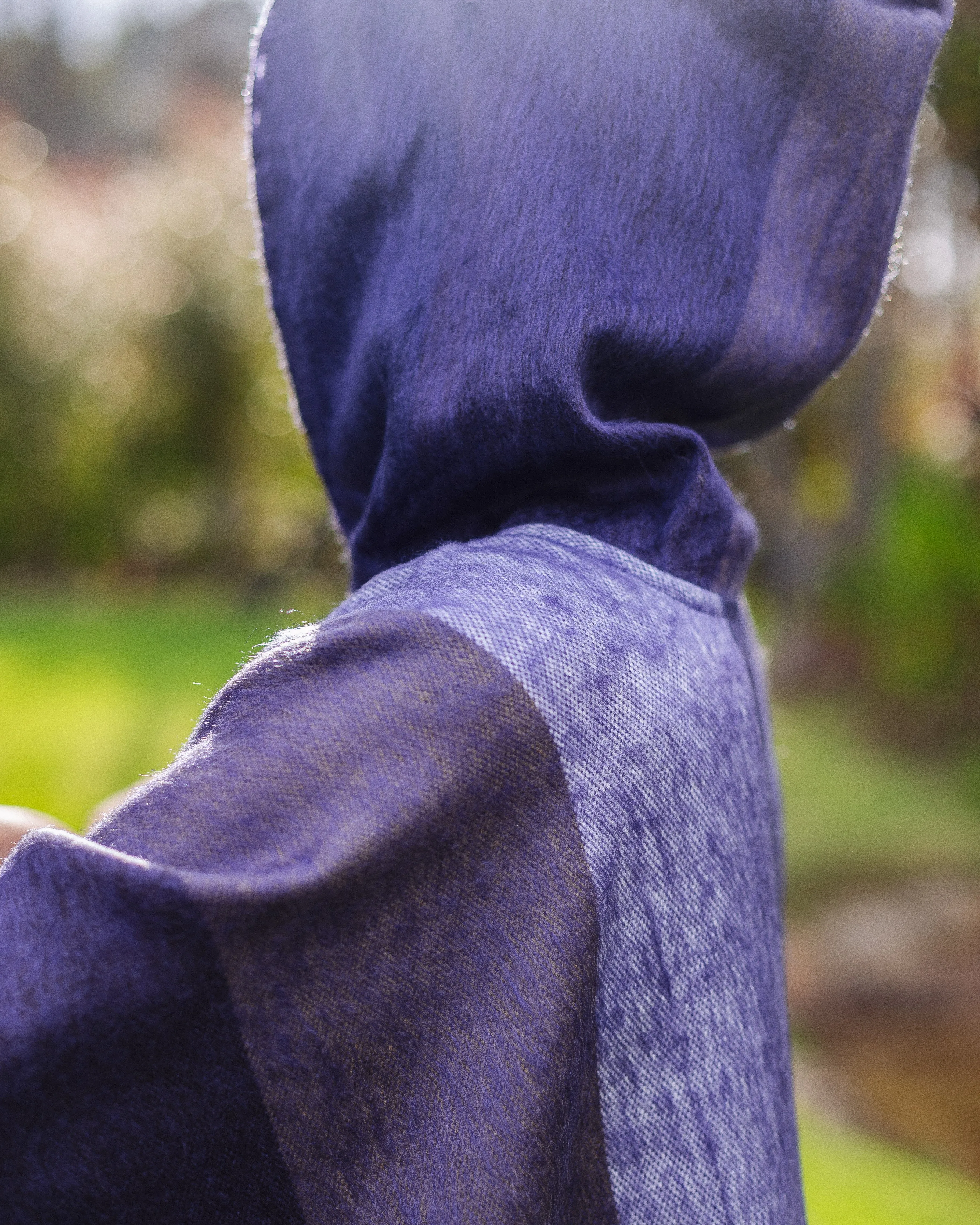 Violet Wave Shade Alpaca Poncho With Hood