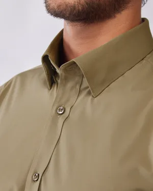 Wrinkle-Free Bamboo-Blend Shirt - Olive